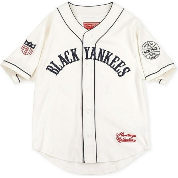 Big Boy New York Black Yankees S2 Heritage Mens Baseball Jersey [Ivory White - M]