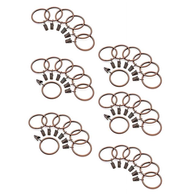 40 anillos para cortinas con clips, clips para cortinas, diámetro interior de 3,8 cm