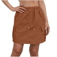 thumbnail image 2 of Axiiglly Summer Skirts for Women High Waisted Cargo Mini Skirts with Pockets Trendy Casual Outdoor Travel Skirts, S-2XL, 2 of 8