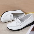 thumbnail image 5 of Mepaouo Loafers for Women Business Casual Shoes Comfortable Bowknot Penny Loafer Slip on Work Flats White 7.5, 5 of 9