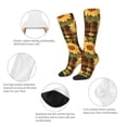 thumbnail image 6 of Lsque Yellow Black Plaid Sunflower Printed Crew Socks Men's Women's LightWeight Thin Casual Calf Socks ,Knee High Socks,Cotton Socks, 6 of 9