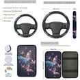 thumbnail image 3 of Yuyamidu 13 Pack Colorful Butterfly Car Seat Cover Set Fashion Steering Wheel Cover Seat Belt Covers Center Console Cover Keychain Coasters Auto Accessories, 3 of 6