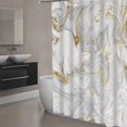 thumbnail image 3 of Marble Shower Curtain Texture Shower Curtains for Bathroom Decorative Abstract Modern Bathroom Curtain with 12Hooks 72"x72", 3 of 7