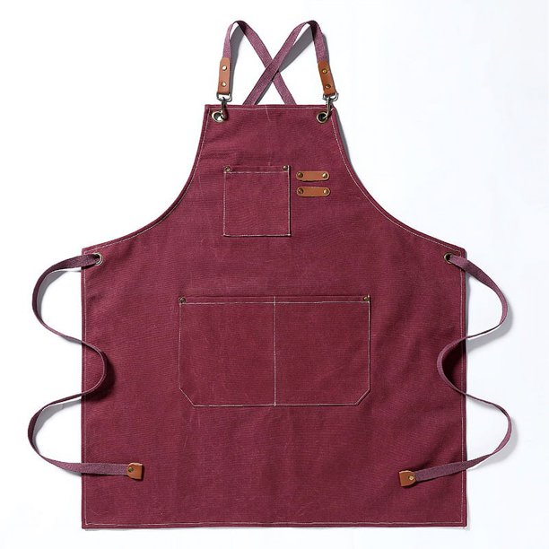 Delantal de lona gruesa para jardinería, barista, cocina y trabajo de catering, delantal multicolor resistente al agua y al aceite