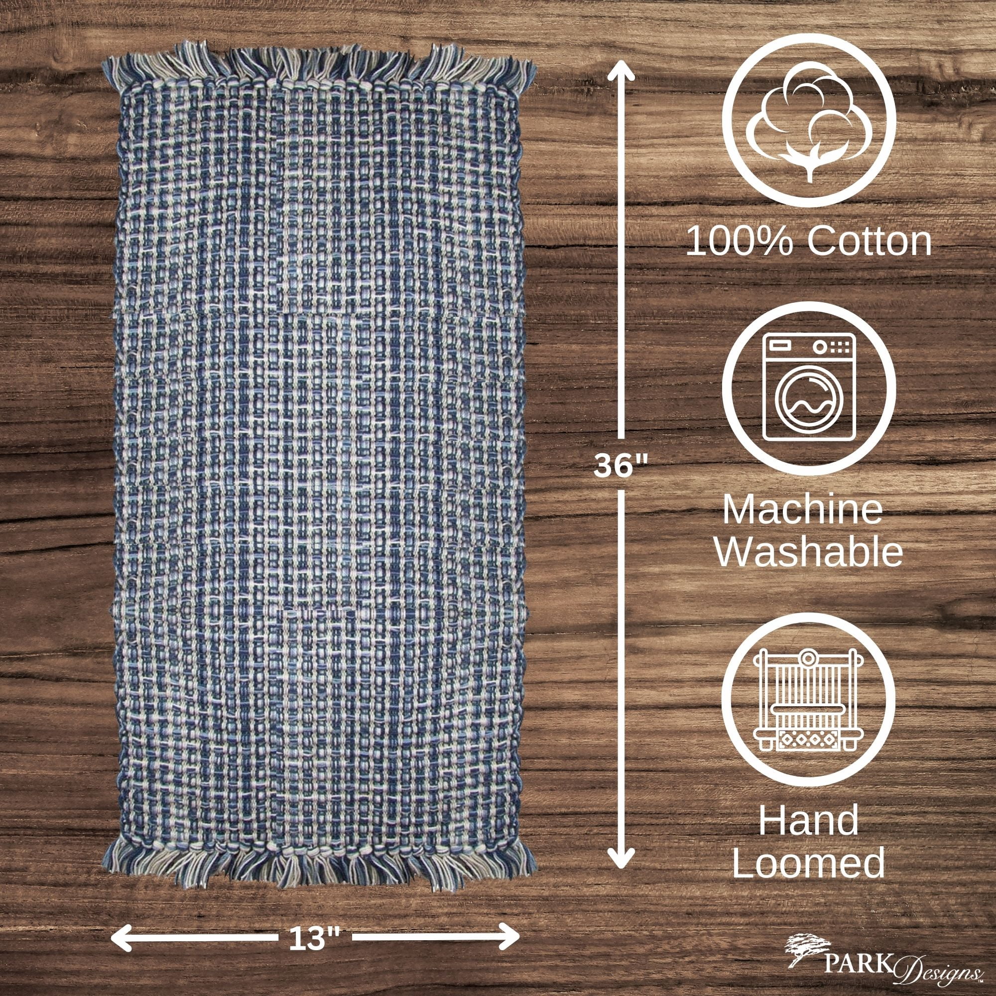 Park Designs Denim Tweed Table Runner 36"L