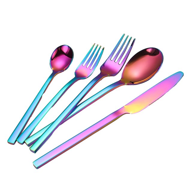 Juego de cubiertos pulidos espejo 5 piezas Sunnimix cuchillo elegante tenedor cuchara de cena