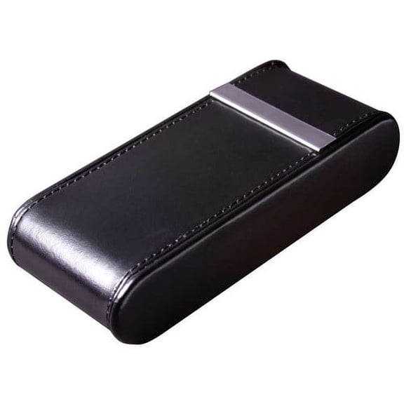 Visol VCASE704 Montana Glossy Black Leather Crushproof Fliptop Cigar Case