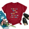 thumbnail image 2 of Blusa informal con estampado de manga corta y cuello redondo para mujer Pompotops  hfajkhk126214, 2 of 3