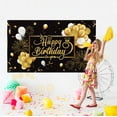 thumbnail image 5 of Birthday Banner Backdrop Decoration Large Black Gold Party Sign Poster Photo Booth for Men Women 30th 40th 50th 60th 70th 80th Party 70.8 x 45 inch, 5 of 7