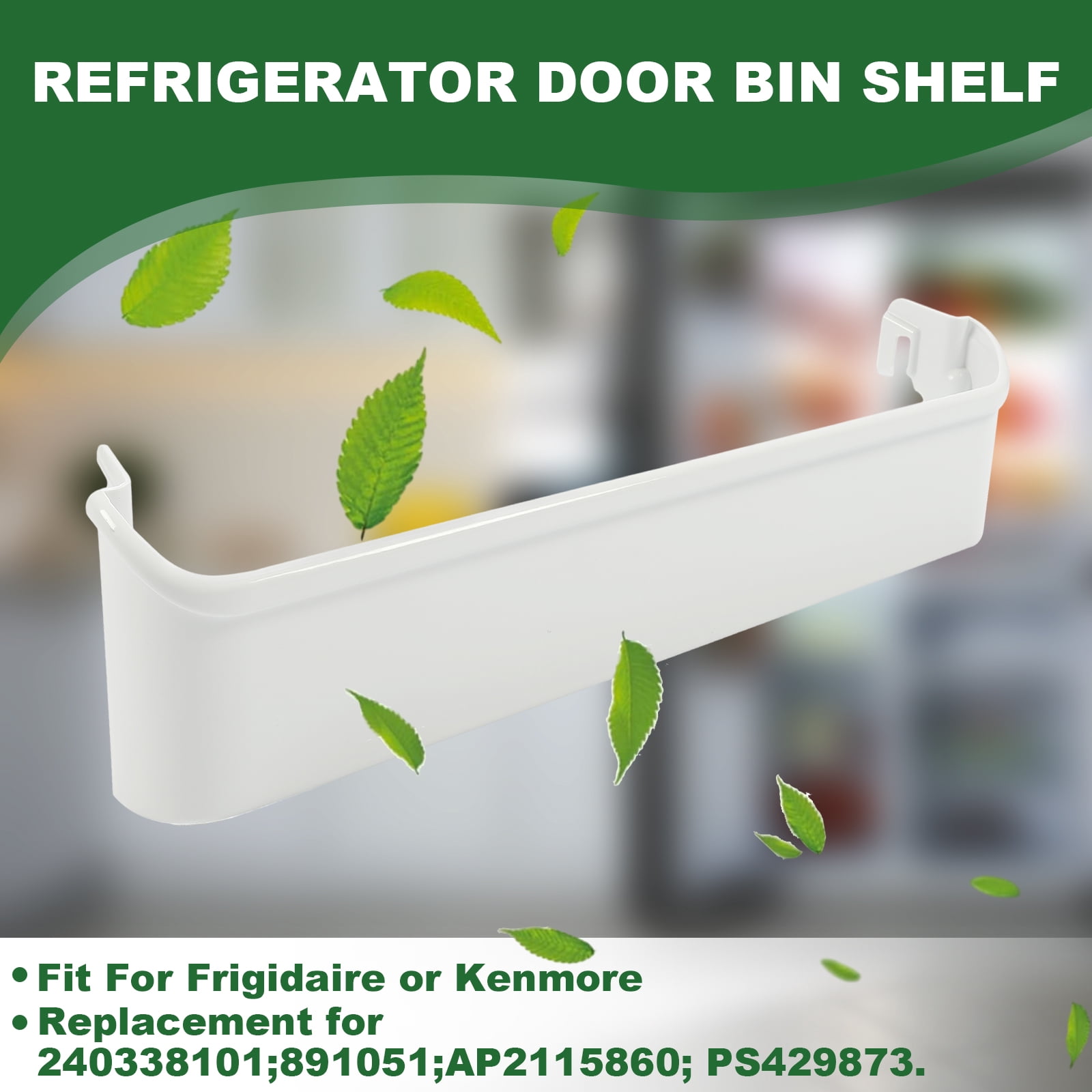 Kojem 240338101 Refrigerator Door Bin Shelf Compatible with Frigidaire or Kenmore Refrigerator White ABS Plastic