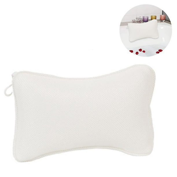 Almohada de baño con 2 ventosas, almohada para el cuello hecha de poliéster de secado rápido