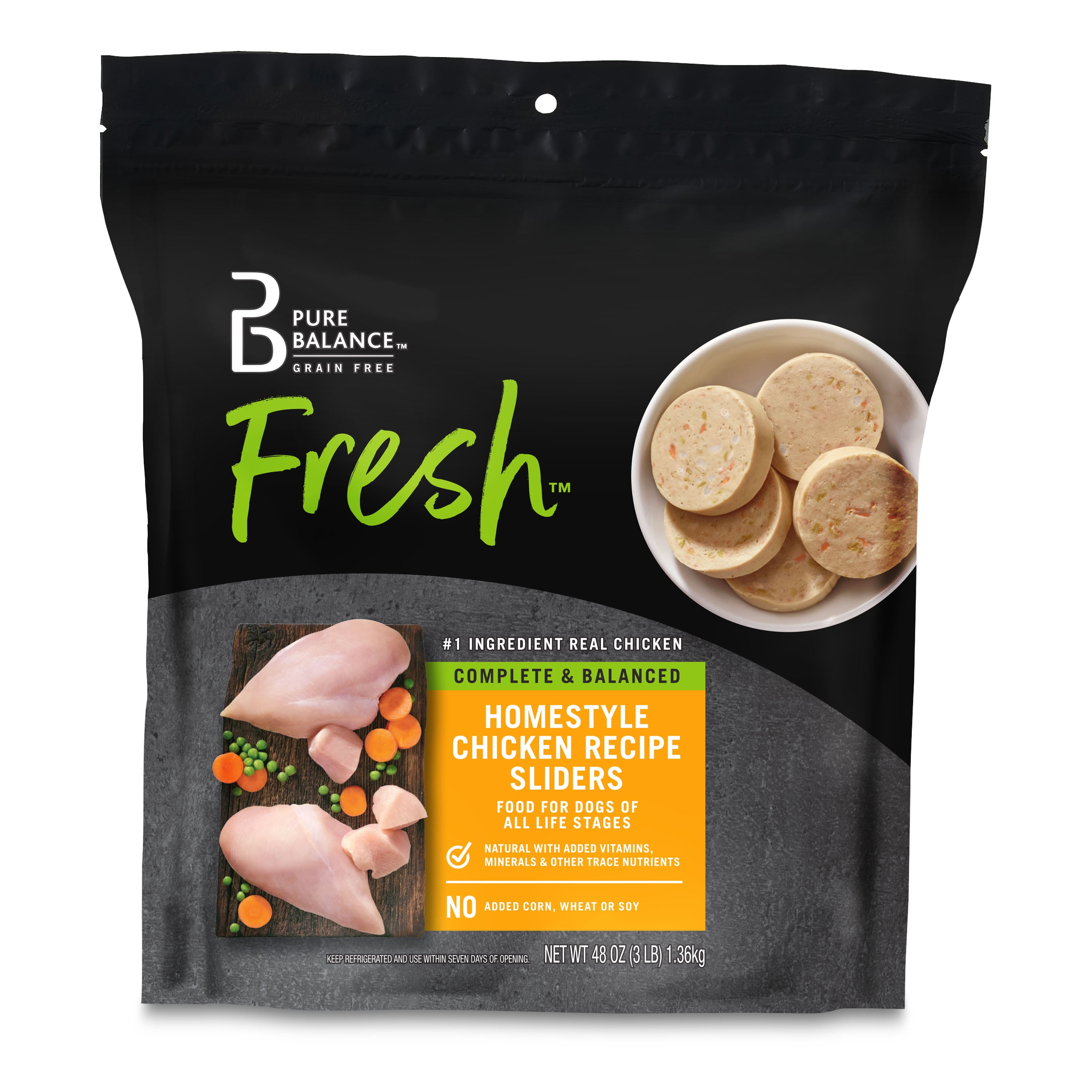 Pure Balance Grain Free Homestyle Chicken Recipe Sliders 3 pound bag
