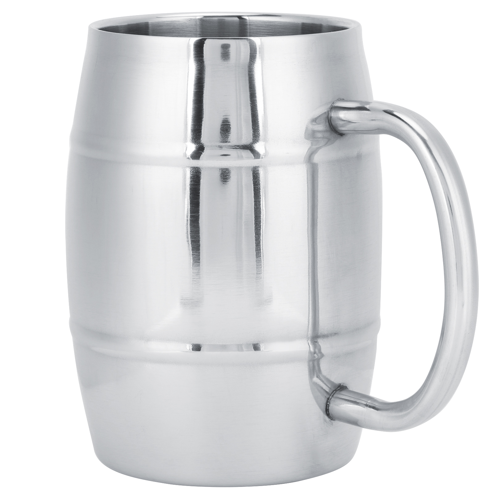304　Tea　Mug　Cup　Double‑Layer　Mug,470ml　Stainless　Beer　Camping　Steel　Handle,Beer　Outdoor　Coffee　Water　Cup　With　EOTVIA　470ml