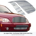 thumbnail image 3 of APS Compatible with Chevy HHR 2006-2011 304 Stainless Steel Chrome 8x6 Billet Grille Insert Combo C87868S, 3 of 7