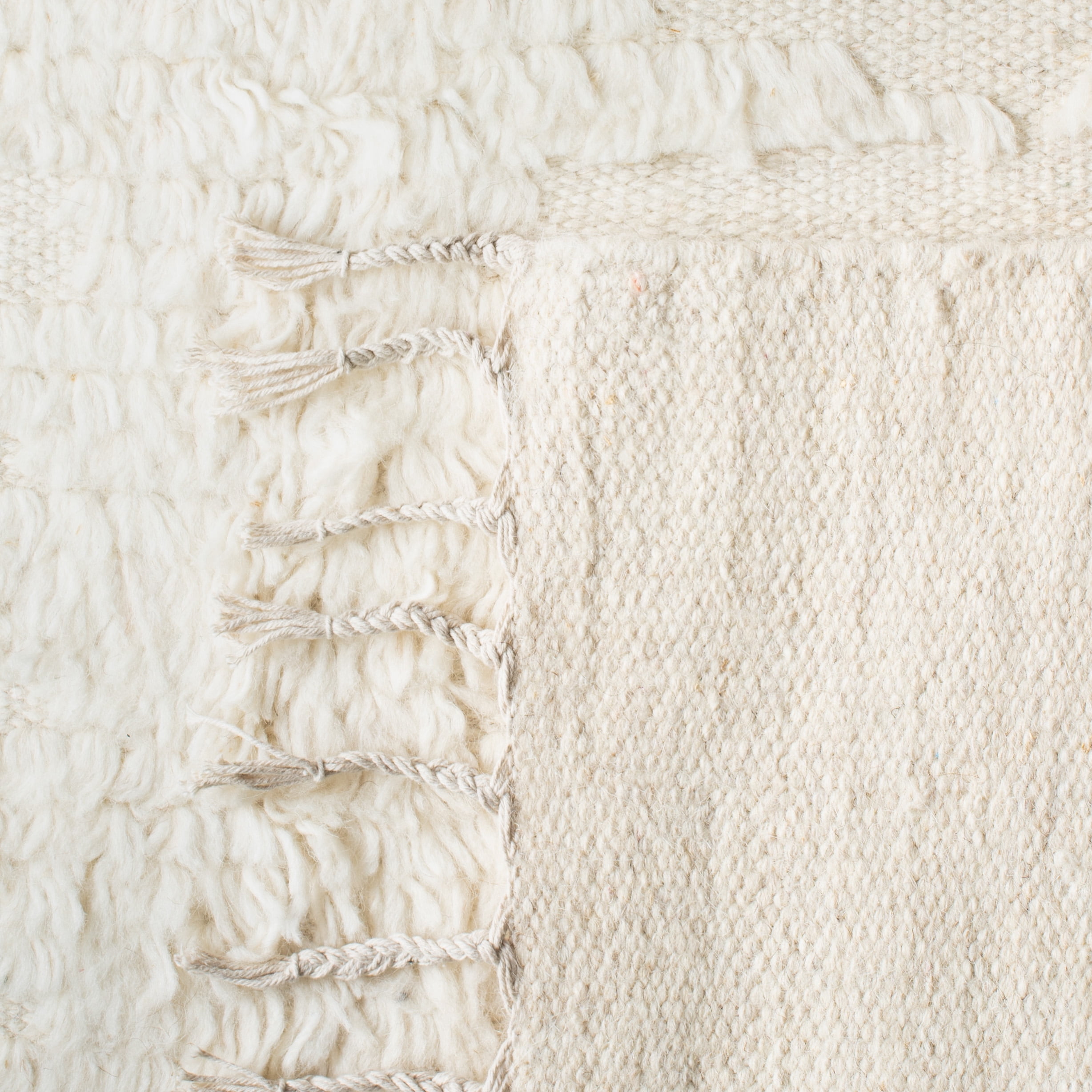 SAFAVIEH Casablanca Albert Solid Wool Area Rug, Ivory, 9' x 12'