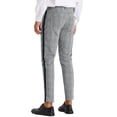 thumbnail image 3 of INSPIRE CHIC Plaid Dress Pants for Men's Contrast Color Formal Pants Gray 30, 3 of 5