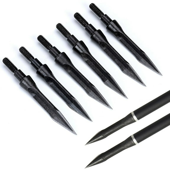SHARROW 12Pcs Archery Broadheads 112Grain Arrowheads Screw Arrow Tips Bow Hunting