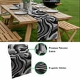 thumbnail image 5 of Abstract Fluid Art Table Runner - 120 Inch Long, Kitchen Dining Table Runner Dresser Scarves, Black Grey Gradient Simple Line Farmhouse Decor for Coffee Tables Wedding Party Banquet, 5 of 8