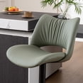 thumbnail image 6 of YOUNIKE Faux Leather Upholstered Bar stools Set of 2, Adjustable Swivel Bar Chair, Counter Height Chairs with Back and Footrest, Olive Green, 6 of 13