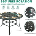 thumbnail image 3 of VIVIJASON 10-Piece High Patio Dining Set, All Weather Cast Aluminum Outdoor Bar Table and Chairs Set, Includes 8 Swivel Bar Stools & 61" Bar Height Dining Table with 24" Lazy Susan, Umbrella Hole, 3 of 7
