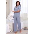 thumbnail image 4 of MINTREUS Women's Pajama Set Short Sleeve Sleepwear Set Soft Two Piece Matching Set with Pockets, 4 of 5
