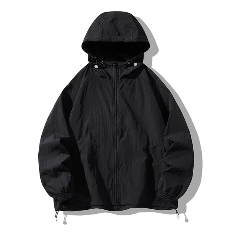 Zimjoy Men's Bomber Jacket UV 50+ Protection Oversized Hooded