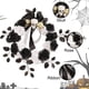 thumbnail image 5 of 2 Pcs Halloween Decoration Skull Wreath | 30cm/11.8inch Black & White Rose Artificial Wreaths Creepy Halloween Ornaments, 5 of 5