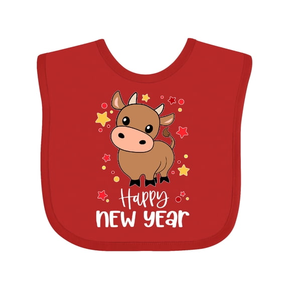 Inktastic Happy New Year Cute Ox Boys or Girls Baby Bib