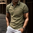 thumbnail image 2 of Sngxgn Shirts for Men - Short Sleeve Casual Polo Shirt(Green,XXXXL), 2 of 4