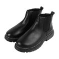 thumbnail image 3 of Botas de cuero sintético para hombre, informales, con suela de goma suave, transpirables, antideslizantes, para negocios, color negro 41, 3 of 15