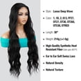 thumbnail image 2 of STUDIOCUT BY PROS Loose Deep Wave 30 Inch Soft Swiss Lace Front Wig for Black women Deep Middle Part Curly Long Wavy Wig Heat Resistant Synthetic Wigs DPL003 (30 Inch, 1-JETBLACK), 2 of 7