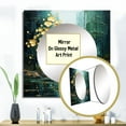 thumbnail image 3 of Designart "Pulse River Drip Natures art painting I" Landscapes Square Mirror For Wall Decor - Large Gold Square Printed Wall Mirror Art - Wall Mounted Square Large Mirror, 3 of 5