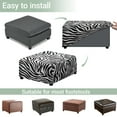 thumbnail image 5 of Xoenoiee Zebra Stripe Print Waterproof Stretch Ottoman Cover Square Folding Storage Stool Furniture Protector Soft Footstool Slipcover for Living Room, L, 5 of 7