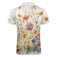thumbnail image 5 of Watercolor Wildflowers Spring Summer (10) Men Zipper T-shirt Summer Casual Short Sleeve T-shirt Top, 5 of 7