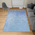 thumbnail image 2 of Geometric Turkish Area Rug, Small Dot Tiles Shape Simple Classical Creative Design, Soft Carpet for Living Room Decor with Distressed Look, 6.6' X 9.6', Sea Blue, by Ambesonne, 2 of 4