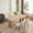 Table:Natural, variant on HJhomeheart 5 Piece 63" Rectangle Wood Dining Table Chairs Set for 4, Large Modern Farmhouse Kitchen Table with 4 Upholstered Chair for Kitchen Dining Living Room