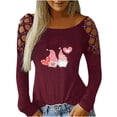 thumbnail image 1 of Blusa de manga larga con estampado de día de San Valentín y hombros descubiertos para mujer Fridja  hkj1118, 1 of 7