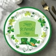 thumbnail image 6 of VBXOAE St. Patrick's Day Themed Disposable Paper Plates-16 Pack Shamrock and Hat Design,9x9 Inch Green Holiday Party Plates for Decorations and Gatherings,Green, 6 of 6