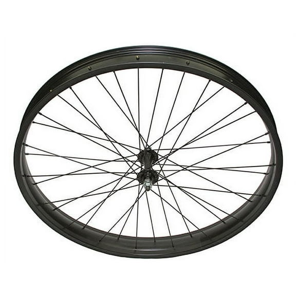 bike 26 X 3.00 FAT ALLOY FRONT WHEEL 36 SPOKE 14GBLACK 3/8 AXLE SINGLE WALL BLACK,