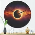 thumbnail image 2 of Designart 'Full Galaxy Eclipse View ' Modern Wood Wall Clock, 2 of 5