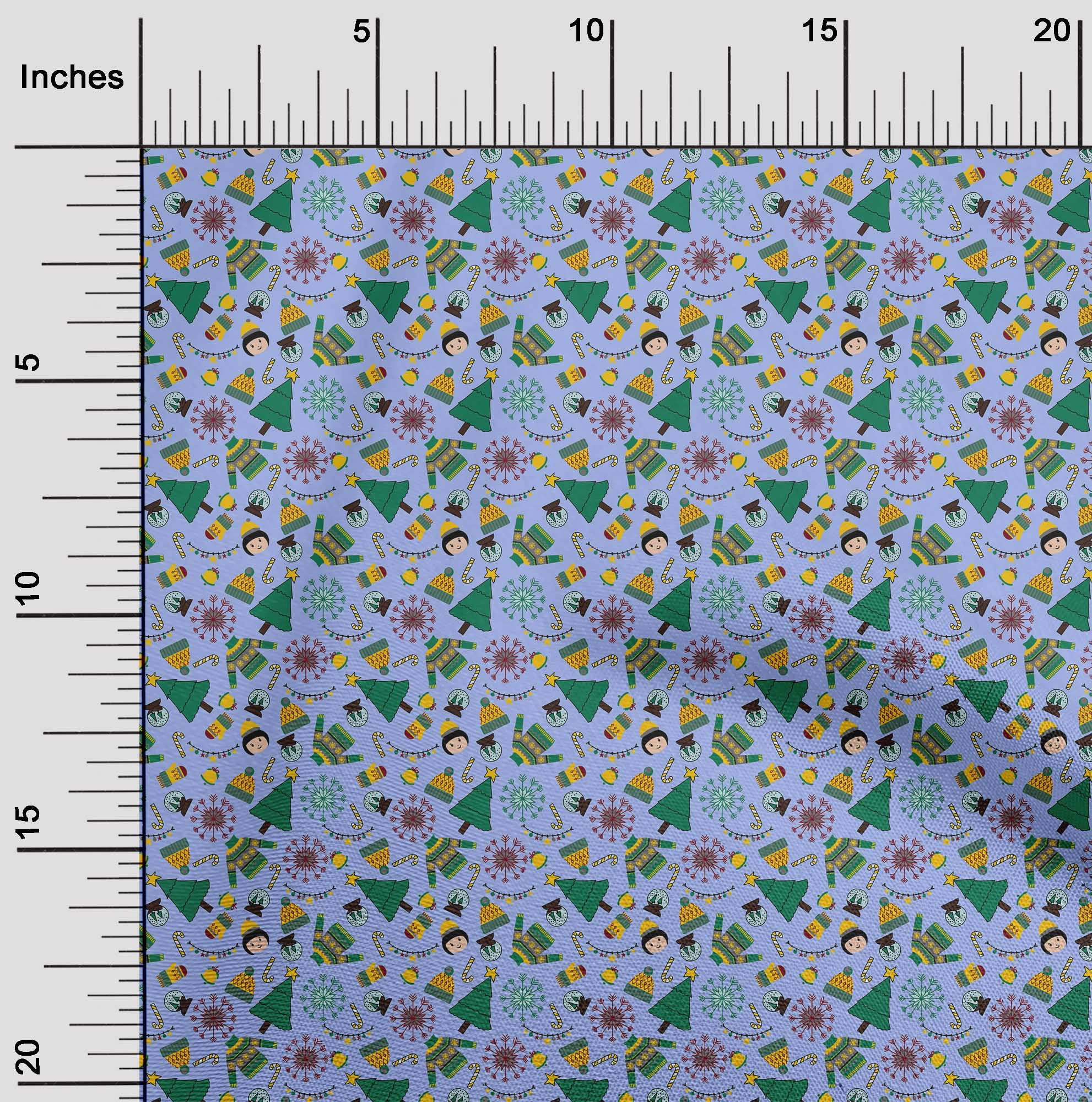 oneOone Cotton Poplin Twill Medium Purple Fabric Christmas Sewing Material Print Fabric By The Yard 56 Inch Wide