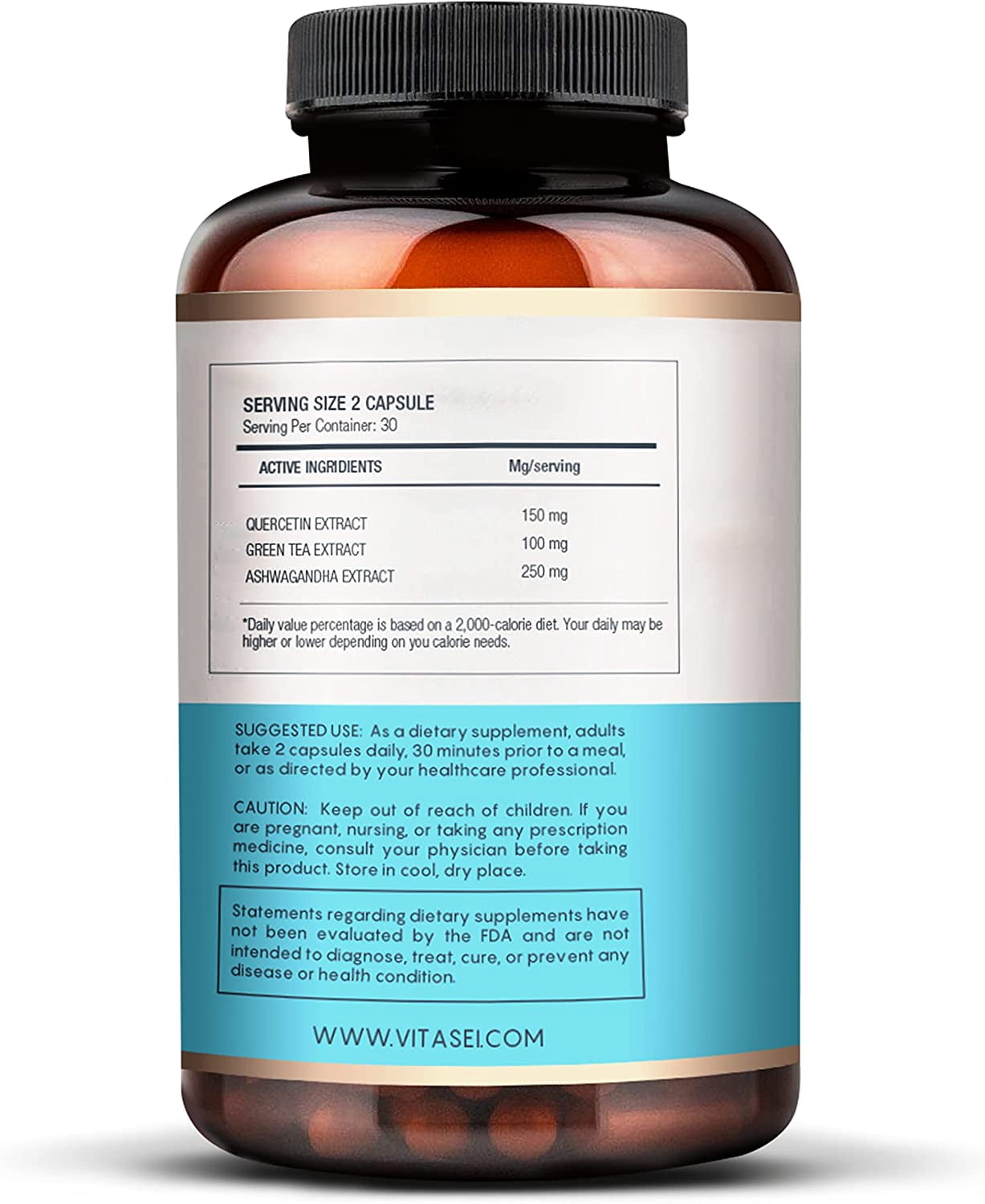 Vitasei IQ Complex AM Brain Booster Brain Supplement for Memory & Focus-Energy & Cognitive Capsules W/Ashwagandha,Quercetin & Green Tea,Memory Pills for Mental Clarity,Mental Focus- 60 Capsules (3pck)