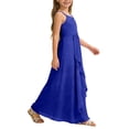 thumbnail image 4 of Gelikeya Quinceanera Dresses Father Daughter Dance Girls Long Formal Dress Bridesmaid Flower Girl Flowy Chiffon Maxi Dresses Wedding Party Pageant Gown Cute Summer Clothes BU2, 7-8 Years, 4 of 6