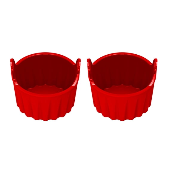 Acahhotxx Air Fryer Ramekins, Set of 2 Easy to Use Air Fryers Ramekins Silicone Ramekins Silicone Eggs Making Cups Eggs Poachers - Red