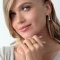 thumbnail image 4 of Gem Stone King 18K Rose Gold Plated Silver Green Peridot and White Moissanite Ring for Women (2.31 Cttw, Gemstone August Birthstone, Heart Shape 8MM, Available in Size 5,6,7,8,9), 4 of 4