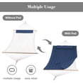 thumbnail image 3 of SUNCREAT Hammocks Outdoor Double Hammock with Hardwood Spreader Bar, 475 lbs Capacity, Heavy Duty 15 FT Hammock with Large Soft Pillow, Dark Blue, 3 of 8