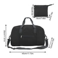 thumbnail image 3 of Foldable Sports Gym Bag with Shoe Compartment, Lightweight Travel Duffle for Workout and Weekend Trips,Black-45x30x12cm, 3 of 7