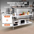 thumbnail image 4 of VEVOR 24 x 72 x 36 Inch Stainless Steel Work Table, Commercial Food Prep Worktable Heavy Duty Prep Worktable, Metal Work Table with Adjustable Height for Restaurant, Home and Hotel, 4 of 9