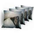 thumbnail image 5 of Ambesonne Nautical Throw Pillow Cover 4 Pack, Sinking Boat Sunset, 20", Pale Blue Brown, 5 of 7