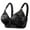 Black, variant on Women's Lace Supportive Push up Bras Plus Size Lifting Floral Bra Thin Pad Soft Breathable Comfy Bralettes for Everyday Wear Black 100C